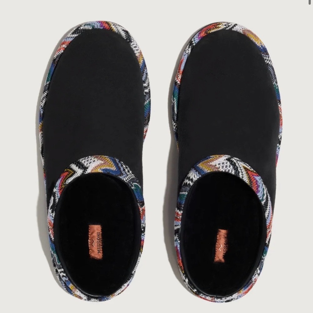 Missoni Colorful Trim Black Slip-On Shoes. Size 8. Brand new.